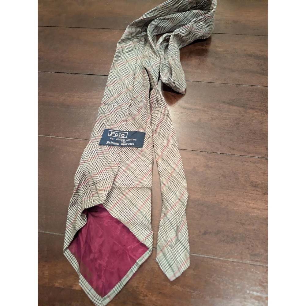Polo Ralph Lauren~ MENS SILK TIE ~ Prince Of Wales ~neiman Marcus~ Italy 4"x57"